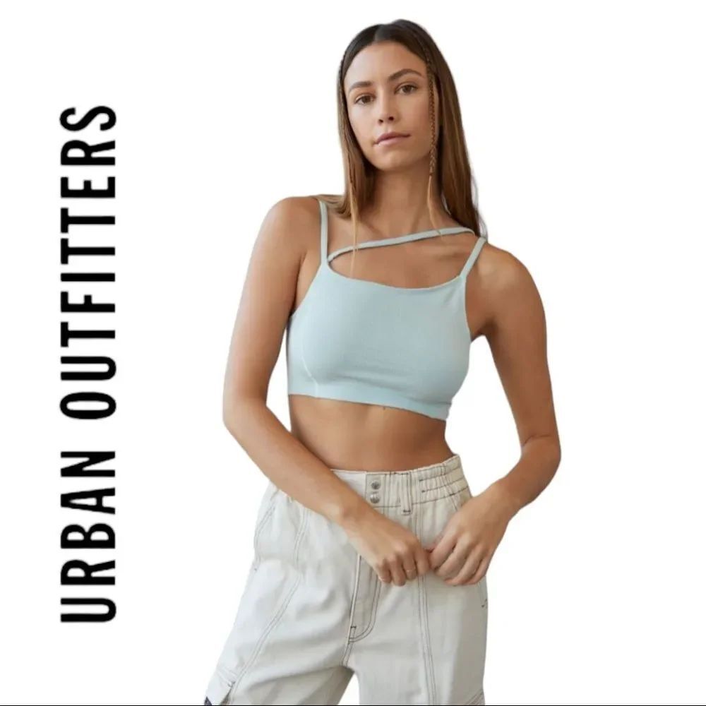 Urban Outfitters Out From Under Lucky Sky Blue Seamless Asymmetrical Bra Top XL